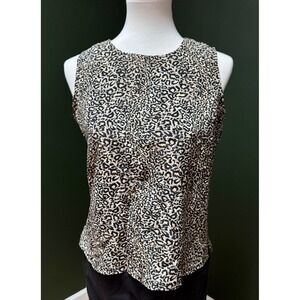 Vintage Notations‎ Sleeveless Animal Print Blouse Women's Size S